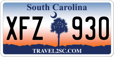 SC license plate XFZ930