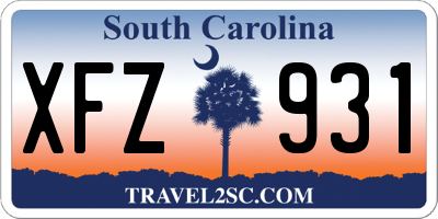 SC license plate XFZ931