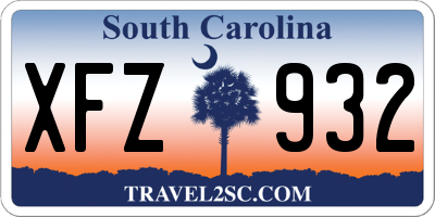 SC license plate XFZ932