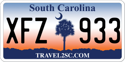 SC license plate XFZ933