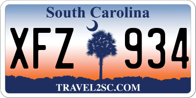 SC license plate XFZ934