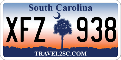 SC license plate XFZ938