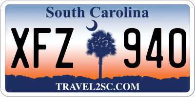 SC license plate XFZ940