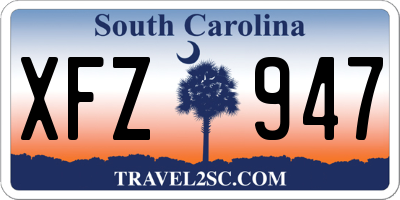 SC license plate XFZ947