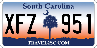 SC license plate XFZ951