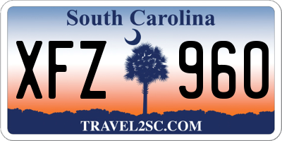 SC license plate XFZ960