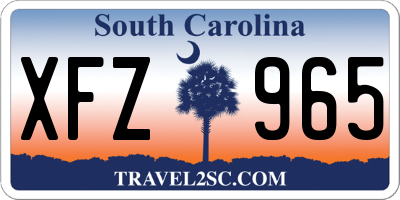 SC license plate XFZ965