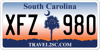 SC license plate XFZ980