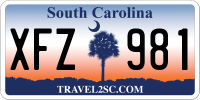 SC license plate XFZ981
