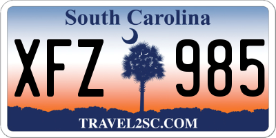 SC license plate XFZ985