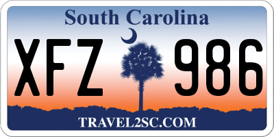 SC license plate XFZ986