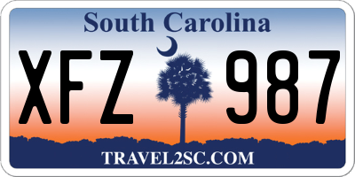 SC license plate XFZ987