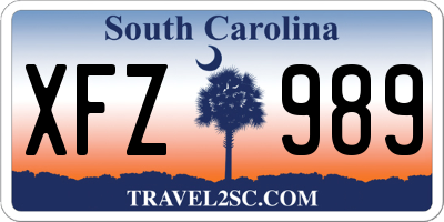 SC license plate XFZ989