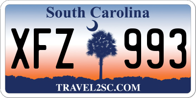 SC license plate XFZ993