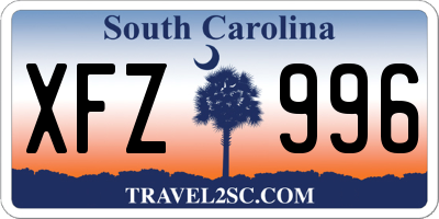 SC license plate XFZ996