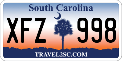 SC license plate XFZ998