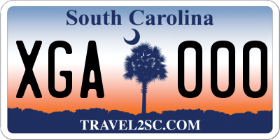 SC license plate XGA000