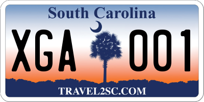 SC license plate XGA001