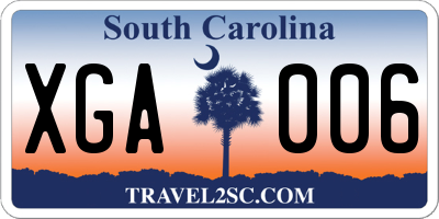 SC license plate XGA006