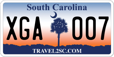 SC license plate XGA007