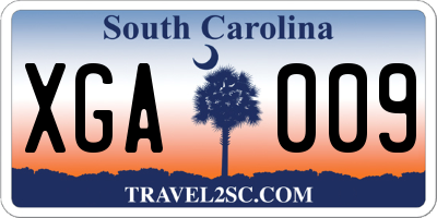SC license plate XGA009