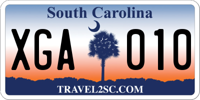 SC license plate XGA010