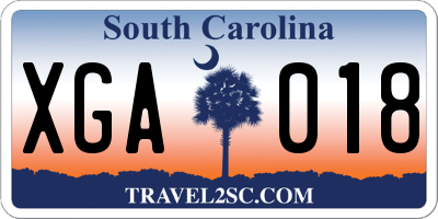 SC license plate XGA018