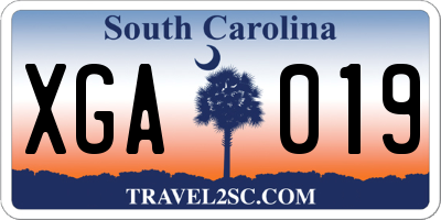 SC license plate XGA019