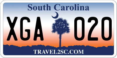 SC license plate XGA020