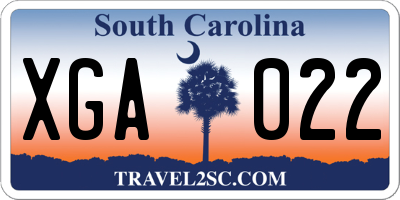 SC license plate XGA022