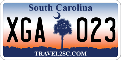SC license plate XGA023