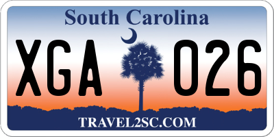 SC license plate XGA026