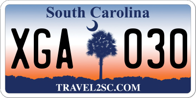 SC license plate XGA030