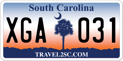 SC license plate XGA031