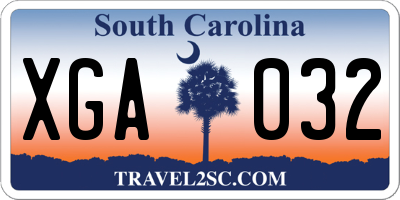 SC license plate XGA032