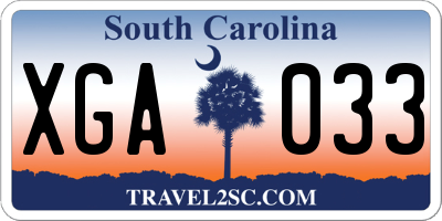 SC license plate XGA033