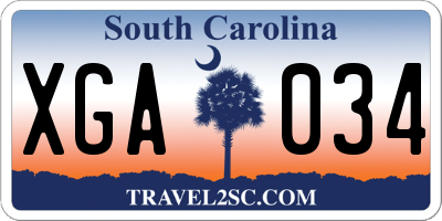 SC license plate XGA034