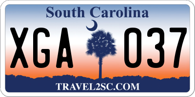 SC license plate XGA037