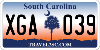 SC license plate XGA039