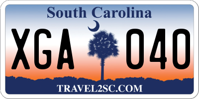 SC license plate XGA040