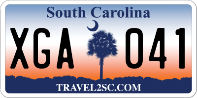 SC license plate XGA041