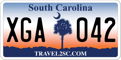 SC license plate XGA042