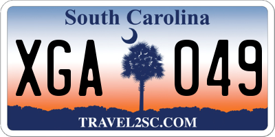 SC license plate XGA049