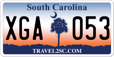 SC license plate XGA053