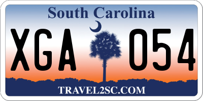 SC license plate XGA054