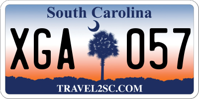 SC license plate XGA057