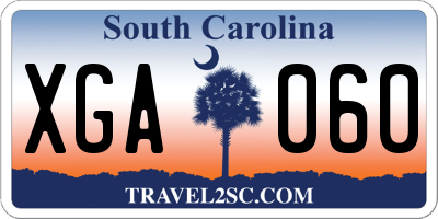 SC license plate XGA060