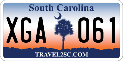SC license plate XGA061
