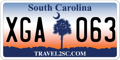 SC license plate XGA063