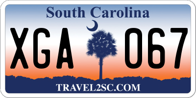 SC license plate XGA067